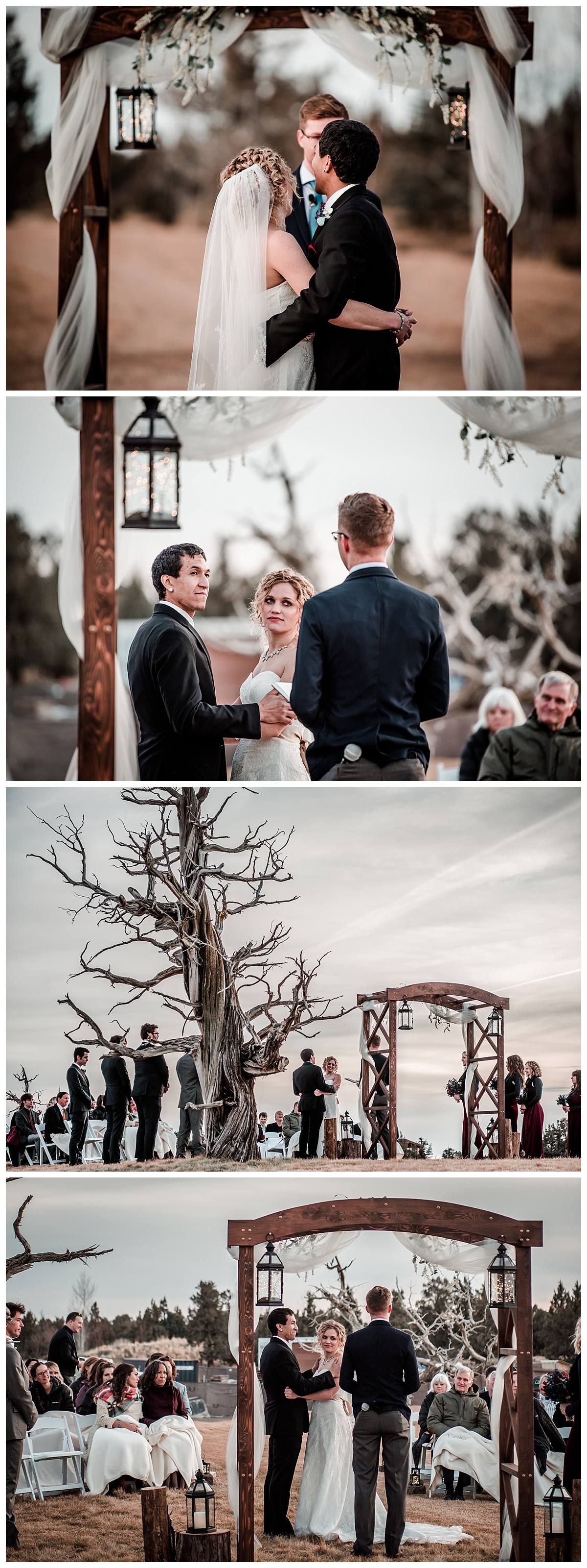 Bend OR wedding pics outdoors Pronghorn golf course