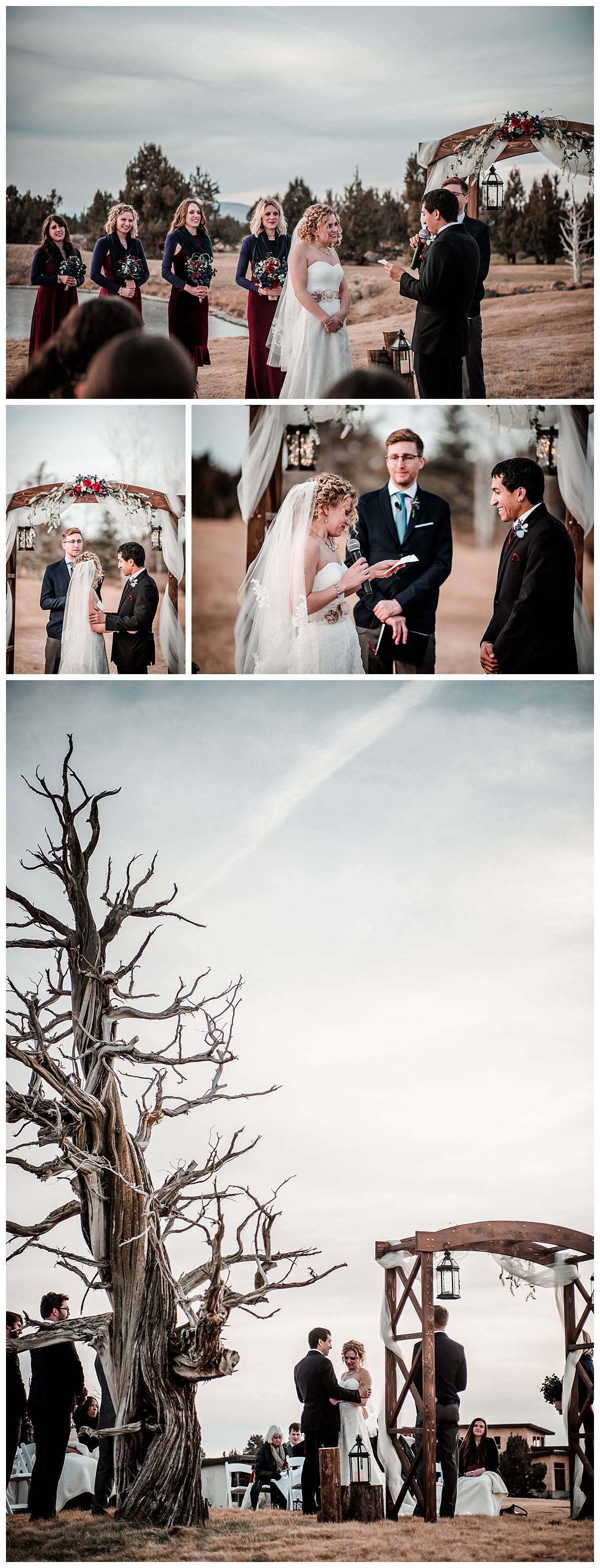 Outdoor wedding pic Pronghorn golf course Dionne Kraus Photography
