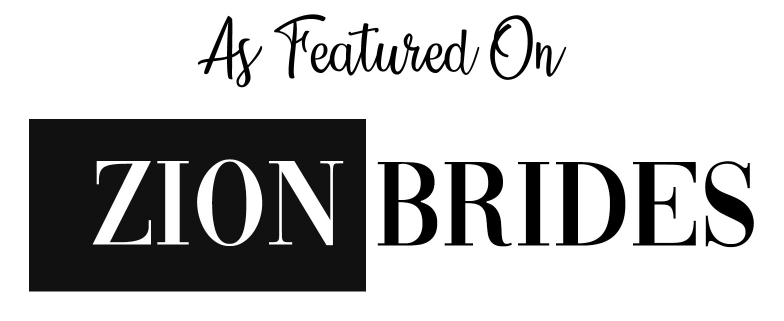 Publication badge for featured wedding photography on Zion Brides magazine